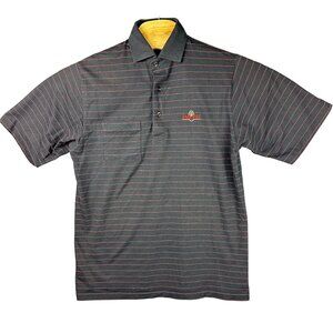 Vintage Sahara Pinewild Country Club Striped Polo Shirt Men's M Cotton Polyester